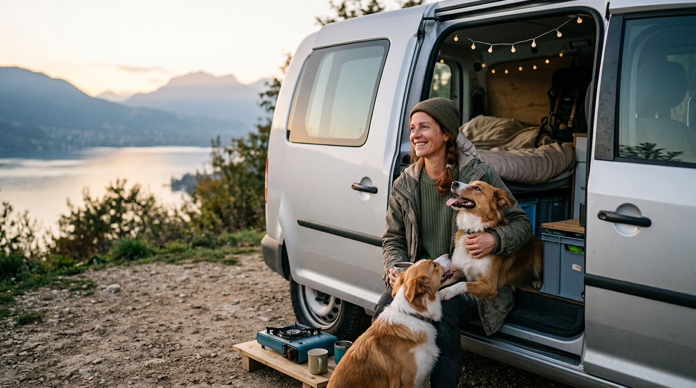« J'adore ça » : à 39 ans, elle quitte son appart et vit dans sa voiture avec sa chienne