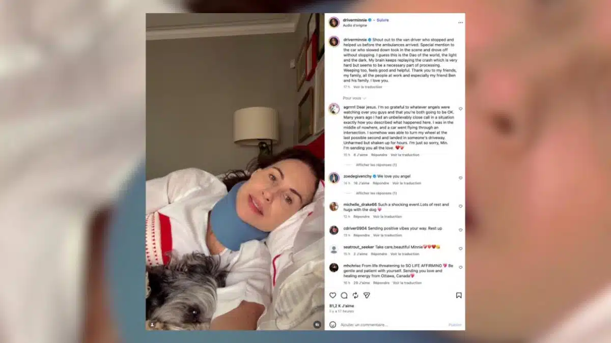 « J'ai de la chance d'être en vie » : Minnie Driver victime d'un grave accident en France