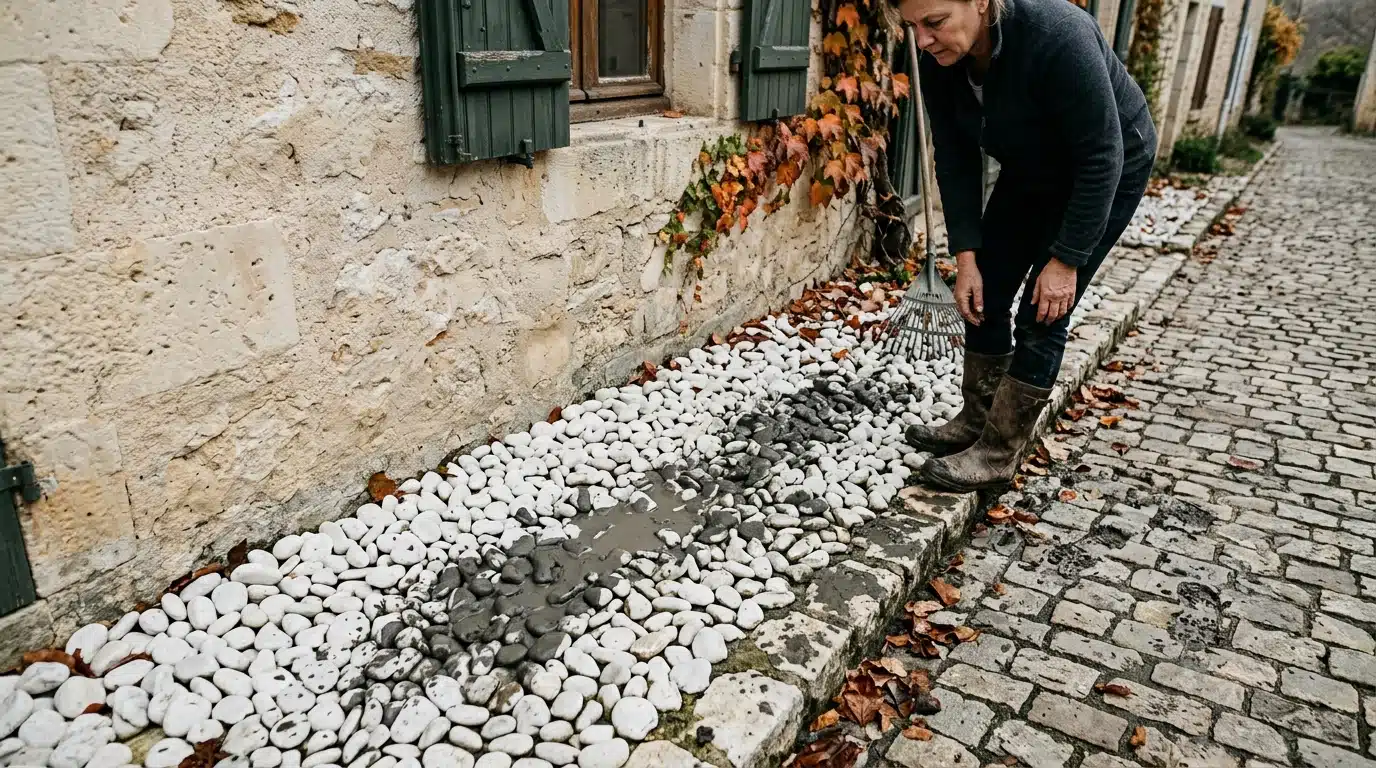J'ai posé des galets blancs contre ma façade : l'automne a révélé un piège que j'ignorais