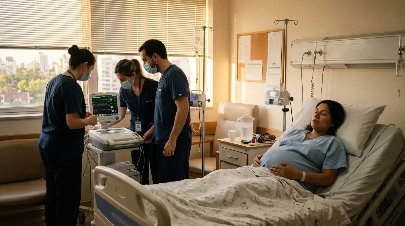 Chambre d'hôpital pendant une grossesse tardive surveillée
