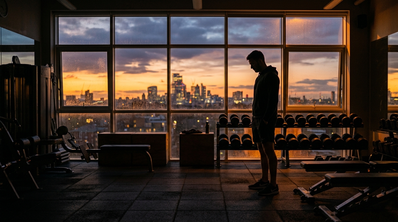 Coach sportif seul dans une salle de sport