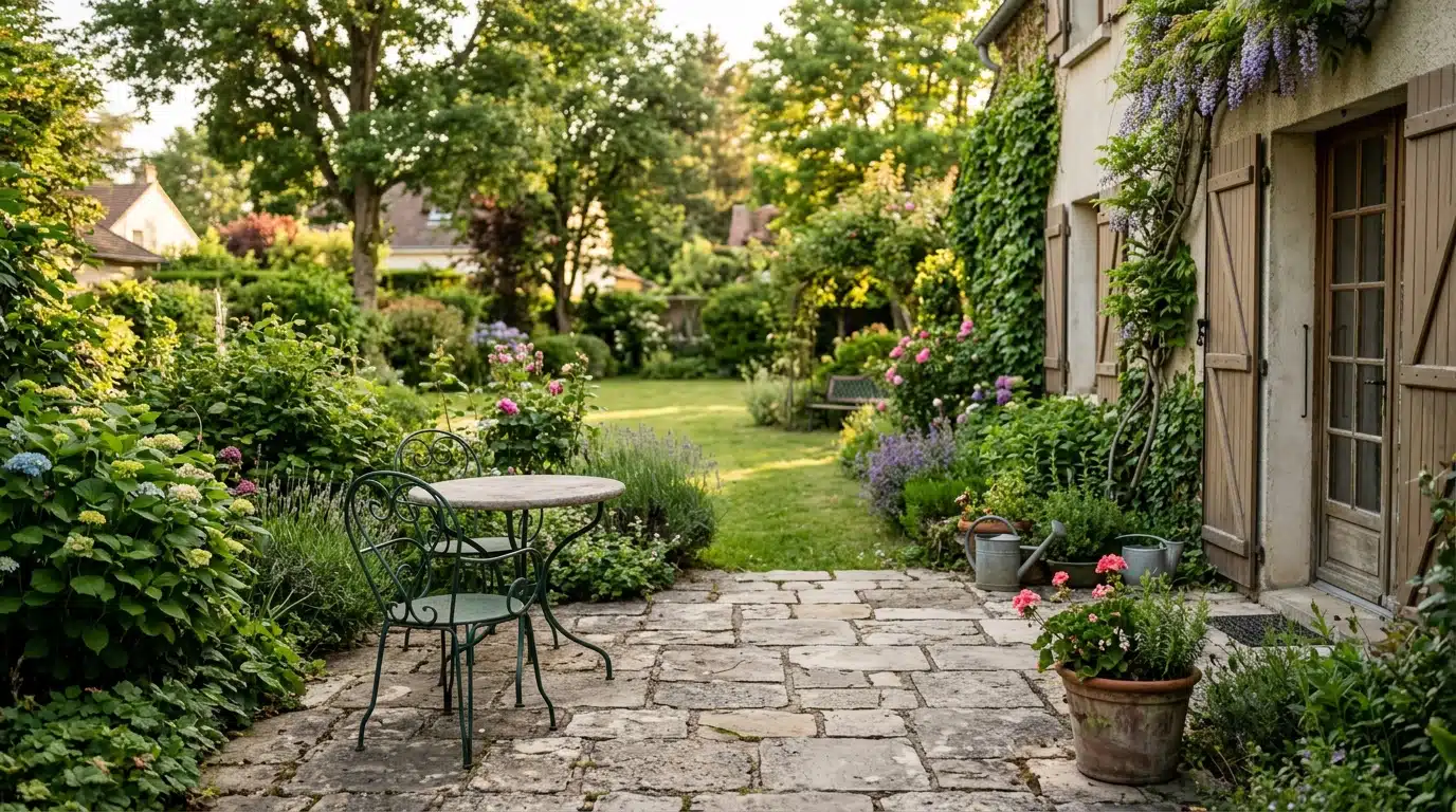 Un jardin paisible, symbole du lieu où le malaise s'est produit