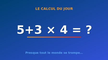 Le calcul du jour : 5+3 × 4 — vendredi 21 août 2026