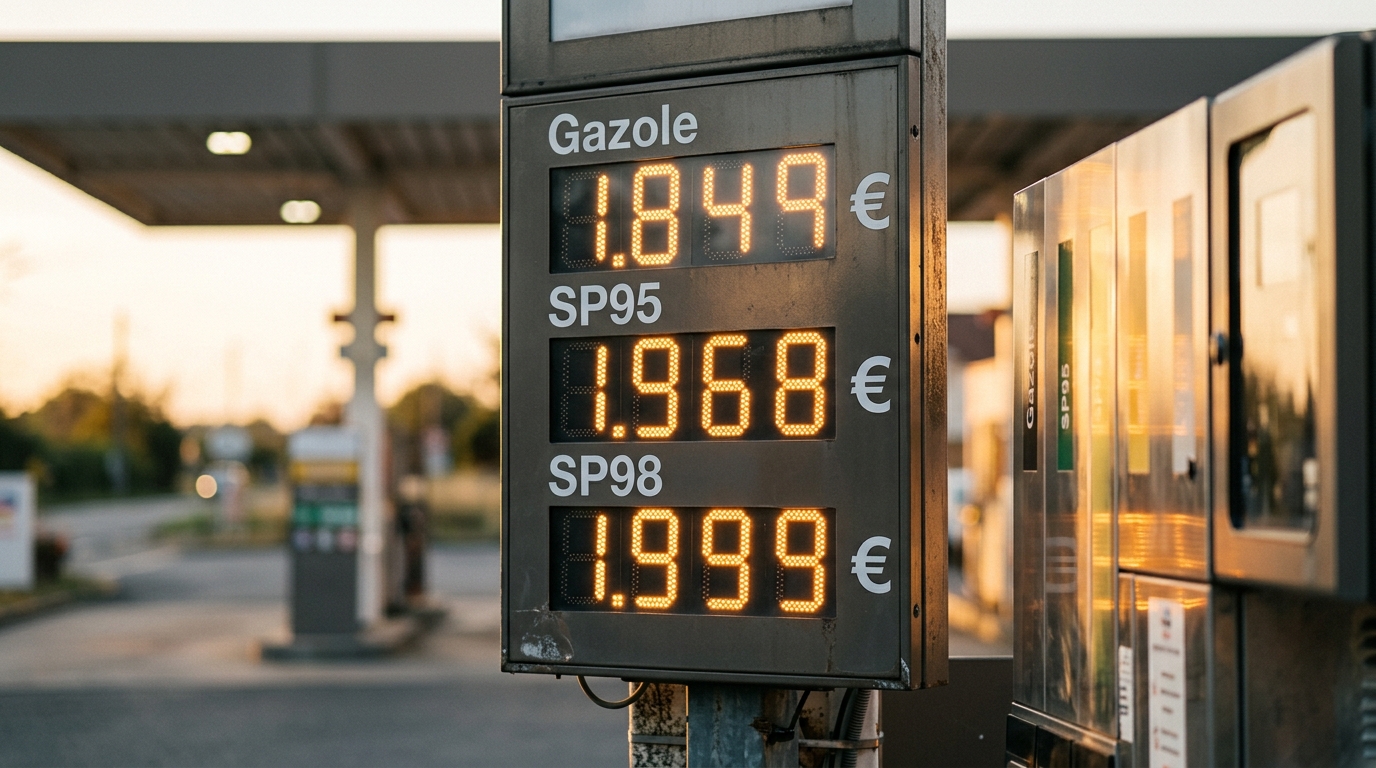 Panneau d'affichage des prix à la pompe