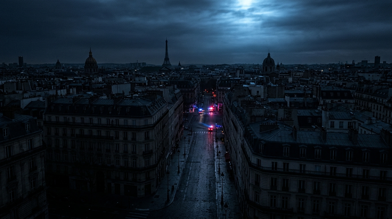 Ville française plongée dans le noir lors d'une coupure