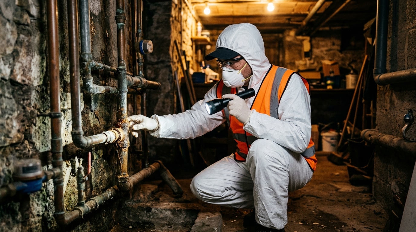 Technicien inspectant des canalisations d'eau à Chambéry