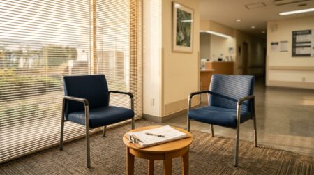 Salle d'attente d'hôpital vide avant transfert d'embryon