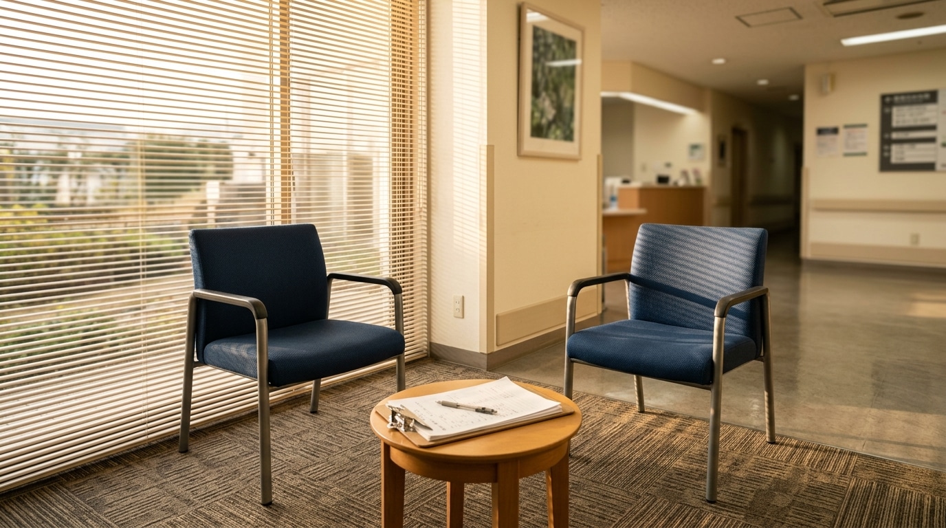 Salle d'attente d'hôpital vide avant transfert d'embryon