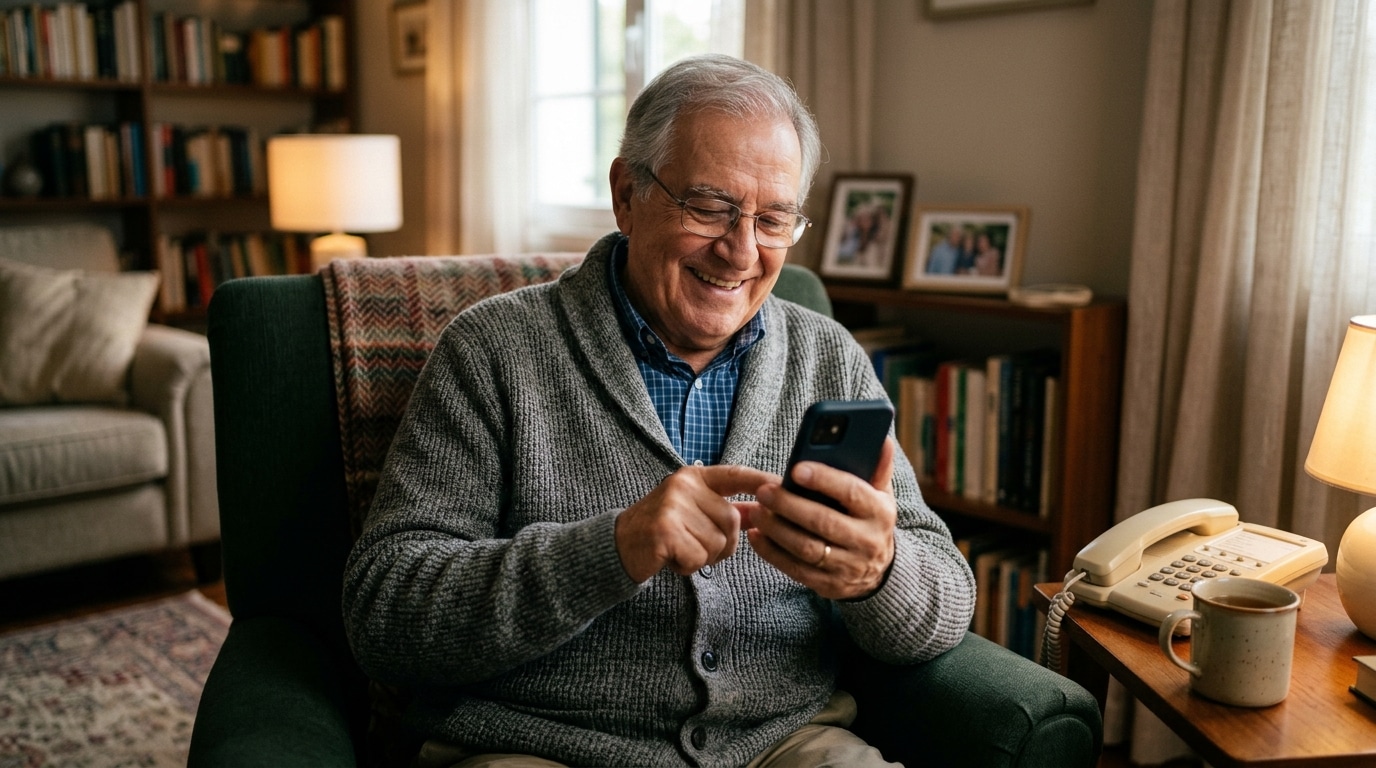 Homme bloquant un appel de démarchage téléphonique
