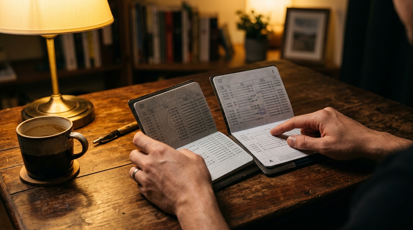Comparaison de livrets d'épargne sur un bureau