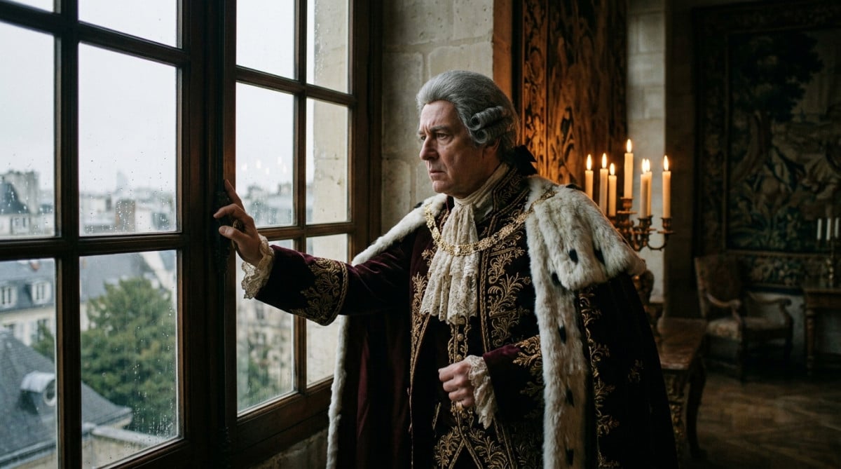 Louis XVI inquiet à la fenêtre du palais royal