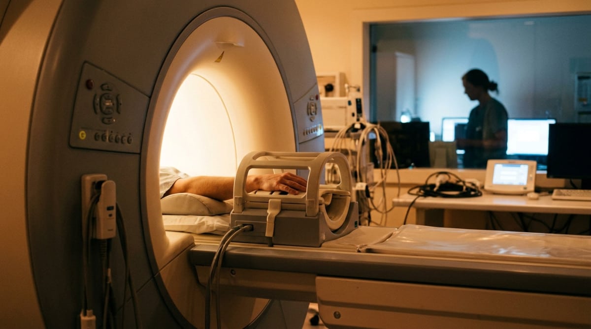 Main dans un scanner IRM pour étudier le craquement