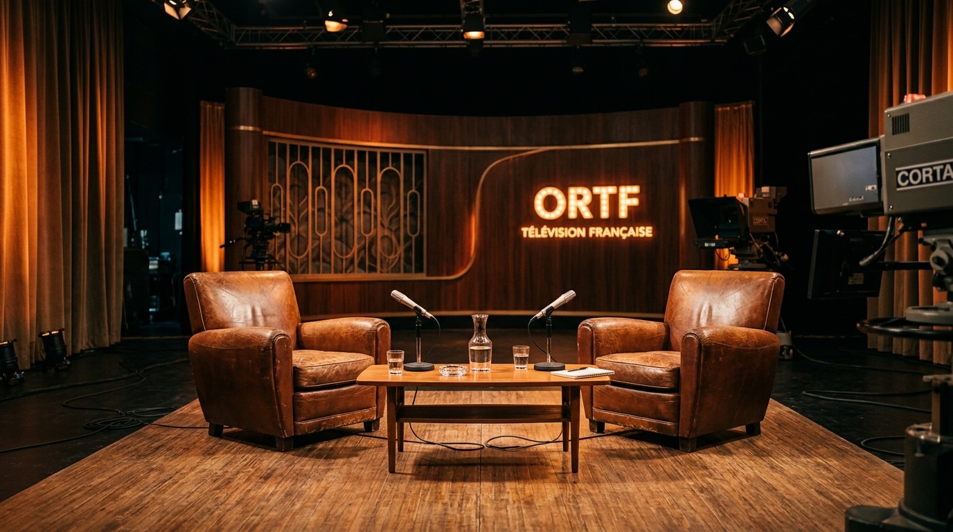 Plateau de talk-show style Salut les Terriens vide