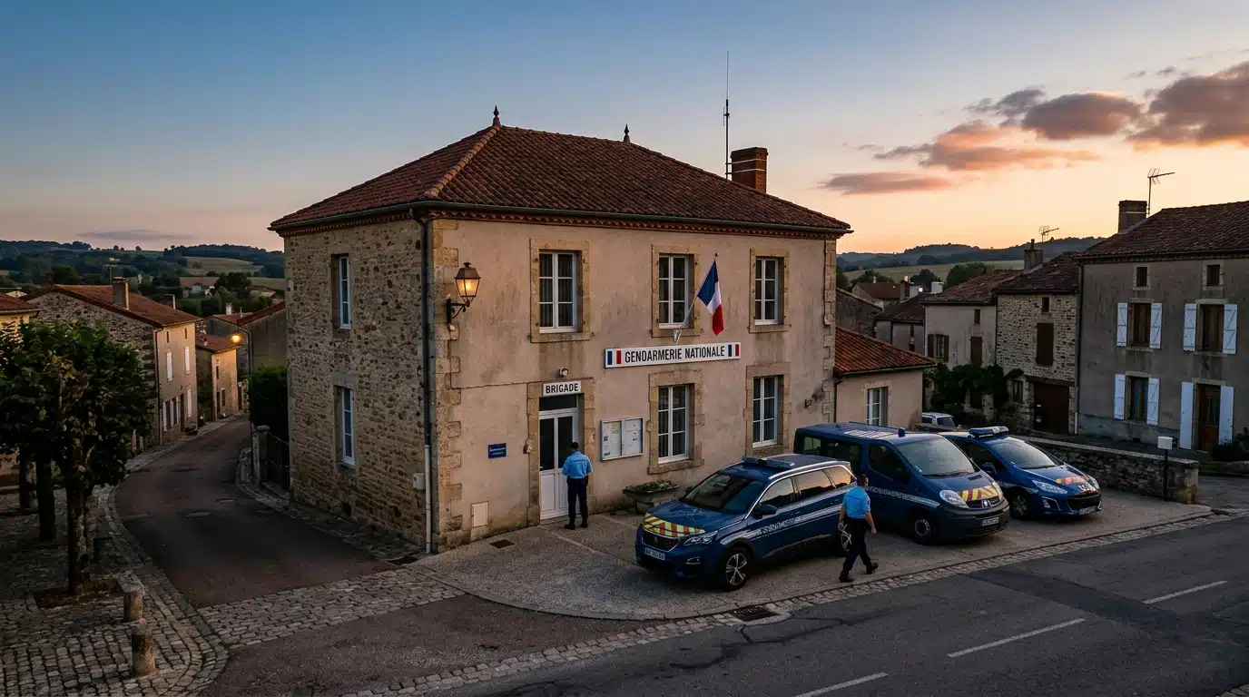 Brigade de gendarmerie au petit matin dans la Marne