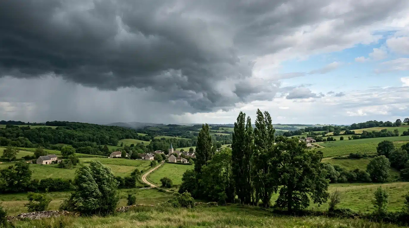 Nuages sombres annonçant un changement météo soudain