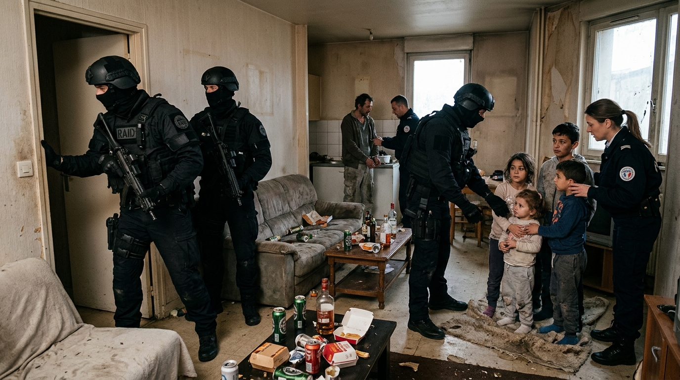 Metz : le RAID débarque chez un père alcoolisé, 7 enfants découverts dans un appartement infesté de cafards