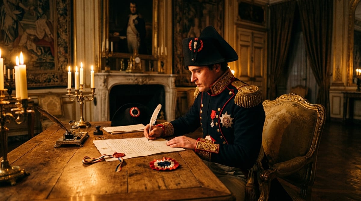 Napoléon Bonaparte signant le décret créant le jour férié