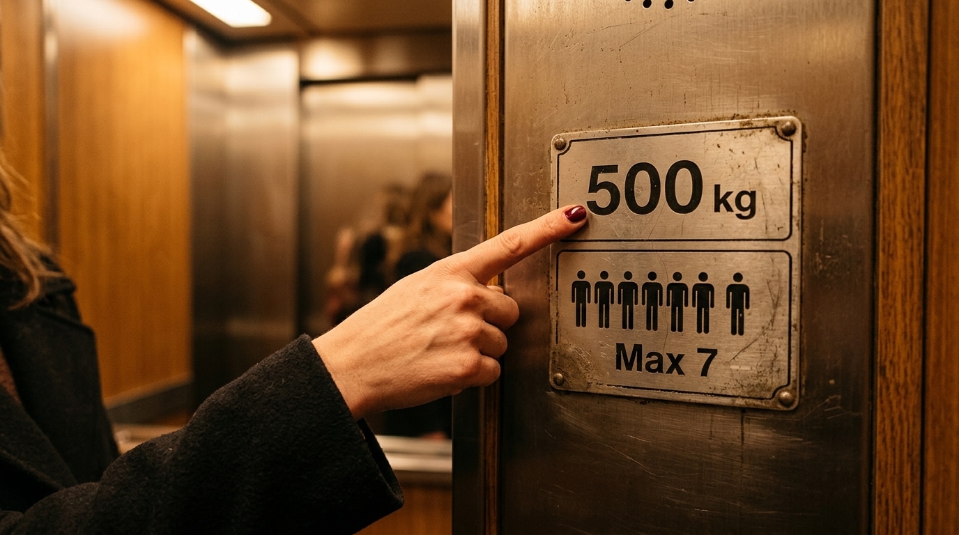 Plaque de charge maximale d'un ascenseur