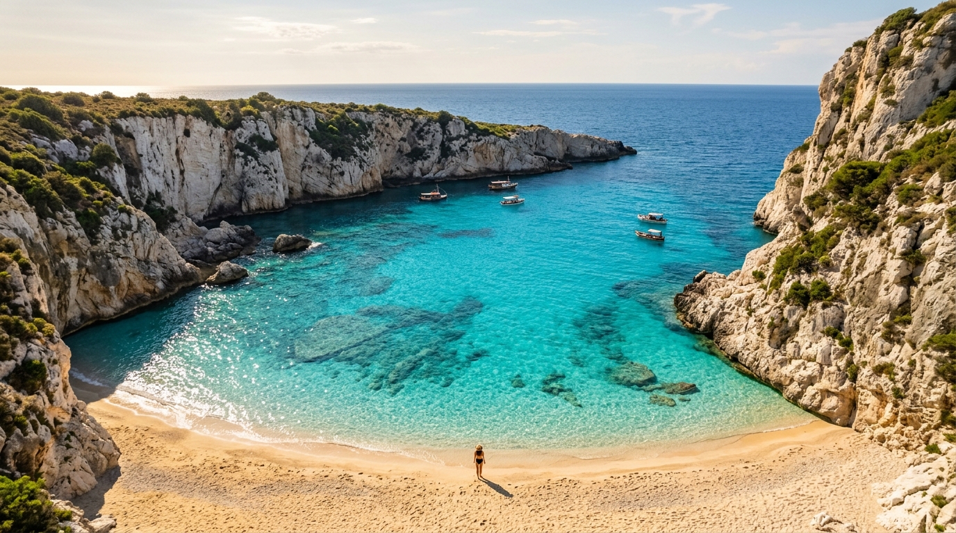 Lagon turquoise de la plage des Lapins à Lampedusa