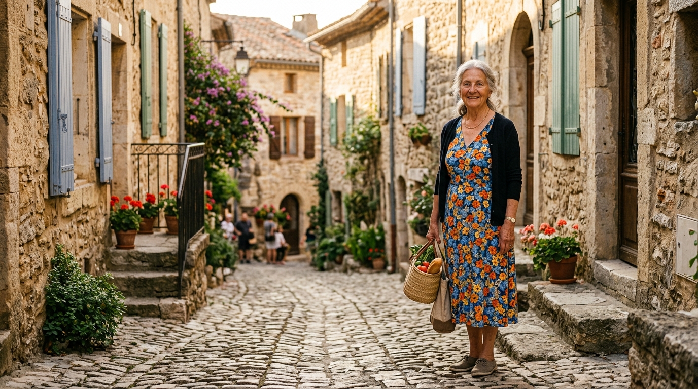 Ruelle pavée d'un village ardéchois figé dans le temps