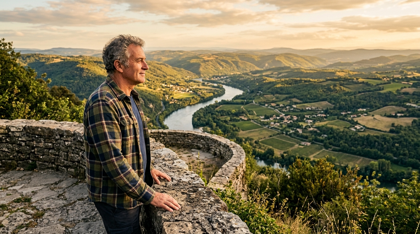 Point de vue sur la vallée du Rhône depuis le village