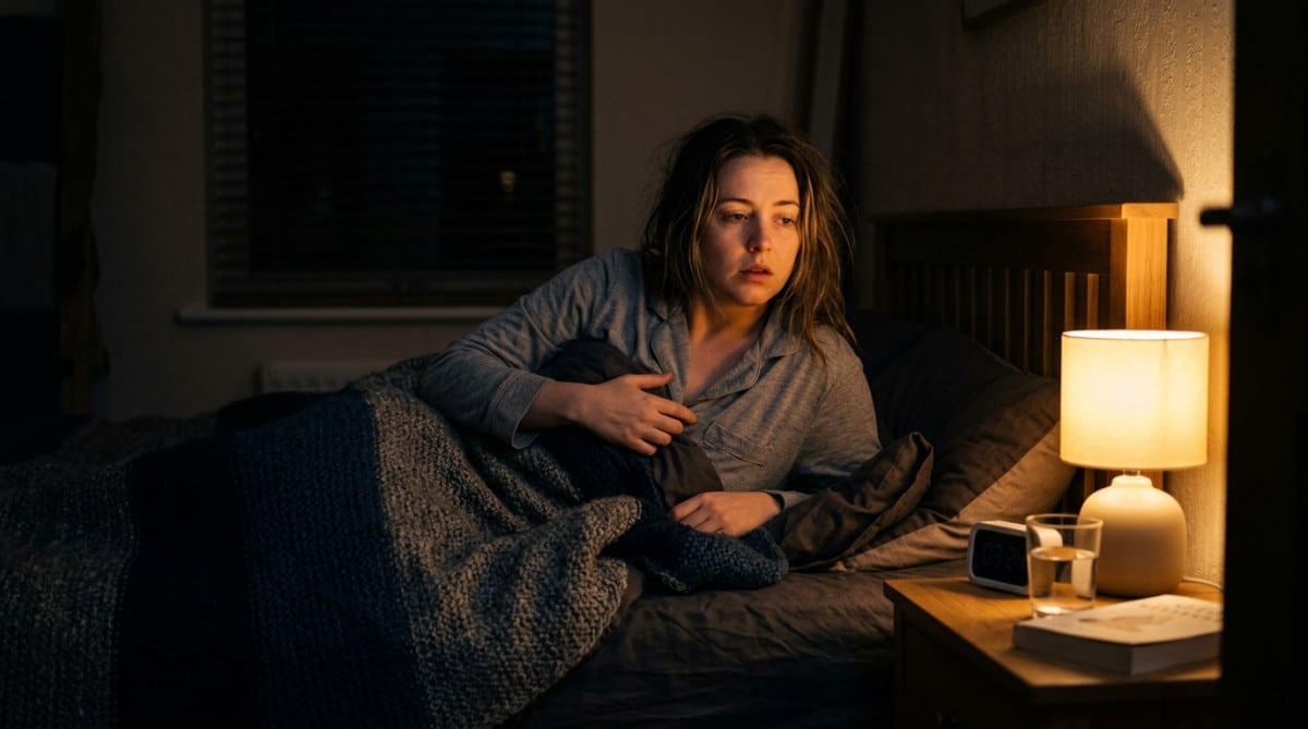 Personne se réveillant en pleine nuit dans le noir