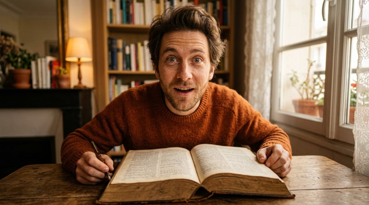 Personne surprise découvrant l'origine du mot merci
