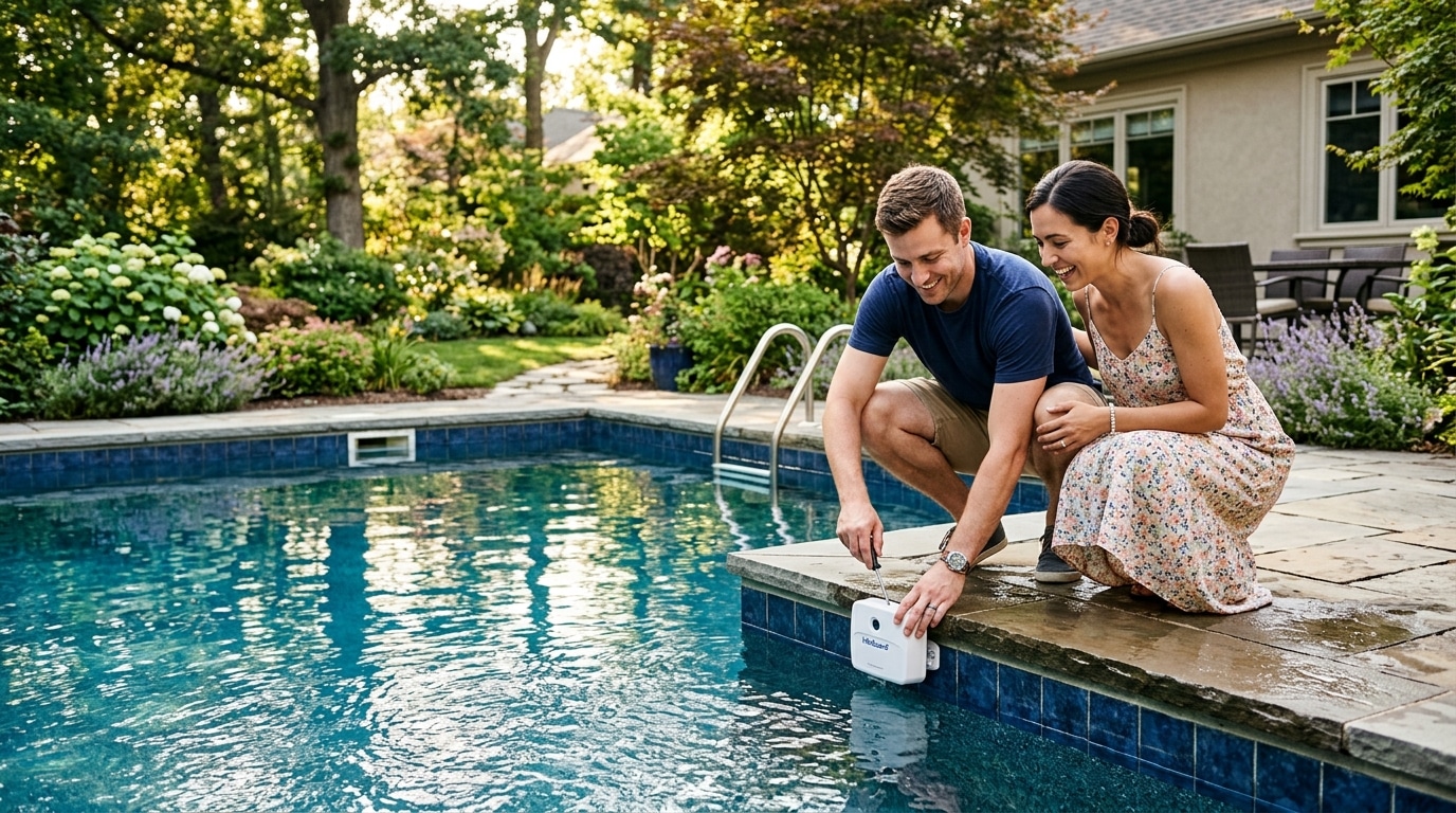 Installation d'une alarme de sécurité pour piscine enterrée