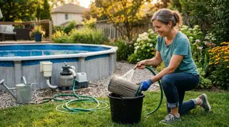 Nettoyage du filtre de piscine hors-sol fin août