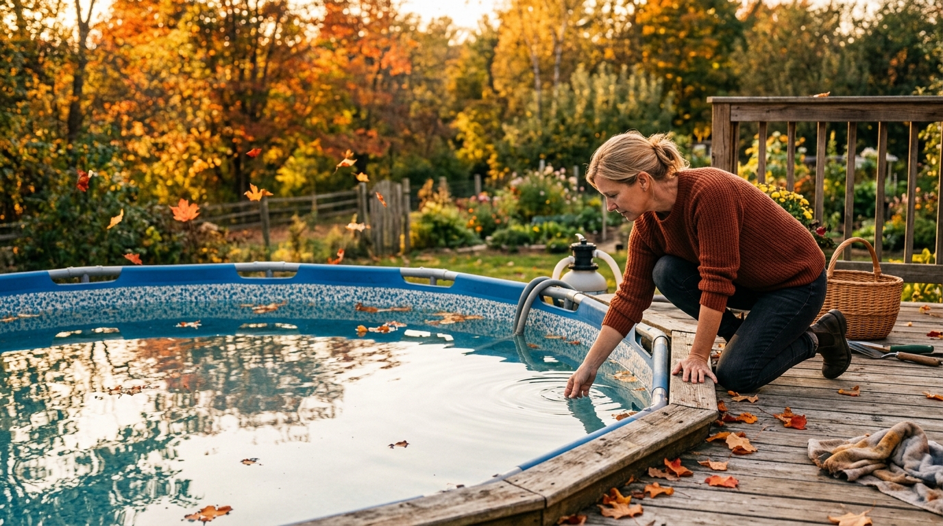 Vérification du niveau d'eau avant l'automne