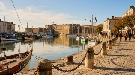 Quai du port de Port-Louis dans le Morbihan