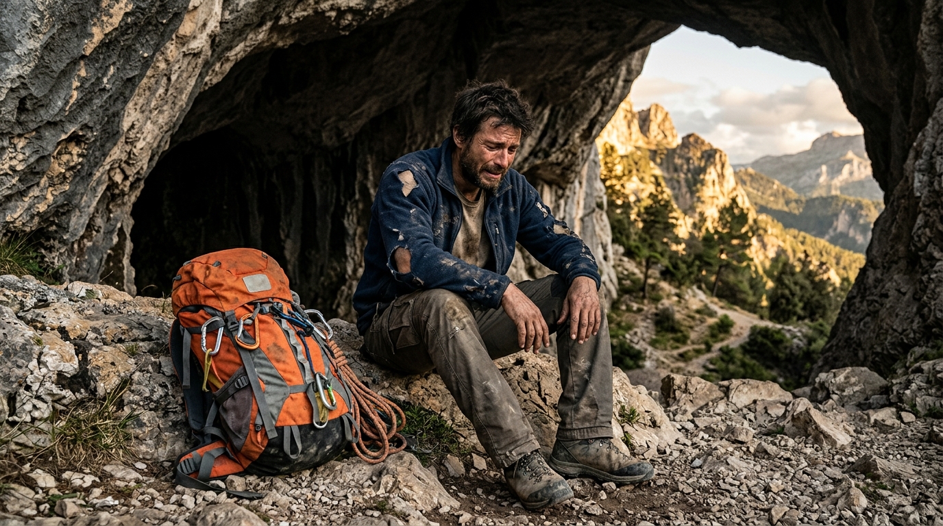 Homme épuisé retrouvé vivant à l'entrée d'une grotte