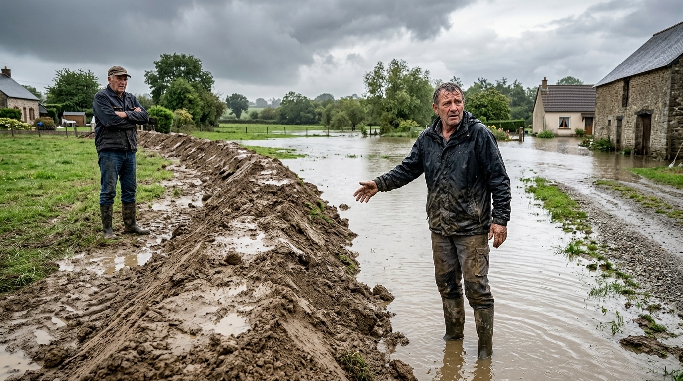Pour bloquer la pluie du voisin, il monte une butte de terre : après l'orage, il devient le fautif