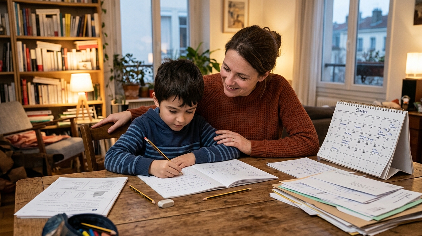 Parent isolé avec son enfant à la maison