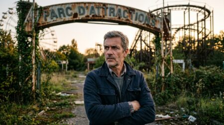 Ancien parc d'attractions abandonné et envahi par la végétation