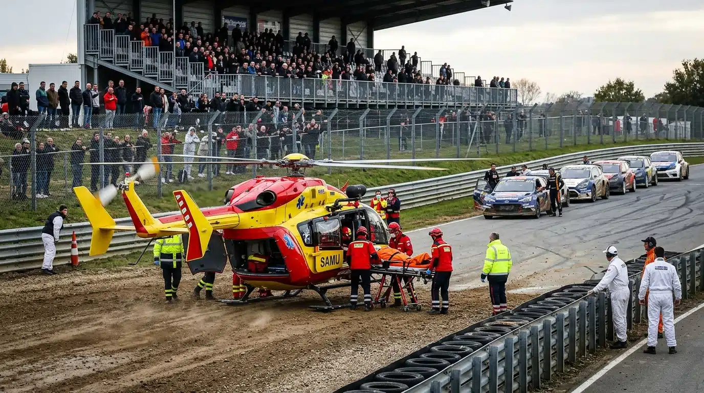 Rallycross de Lohéac : un pilote héliporté en urgence absolue, la course arrêtée plus d'une heure