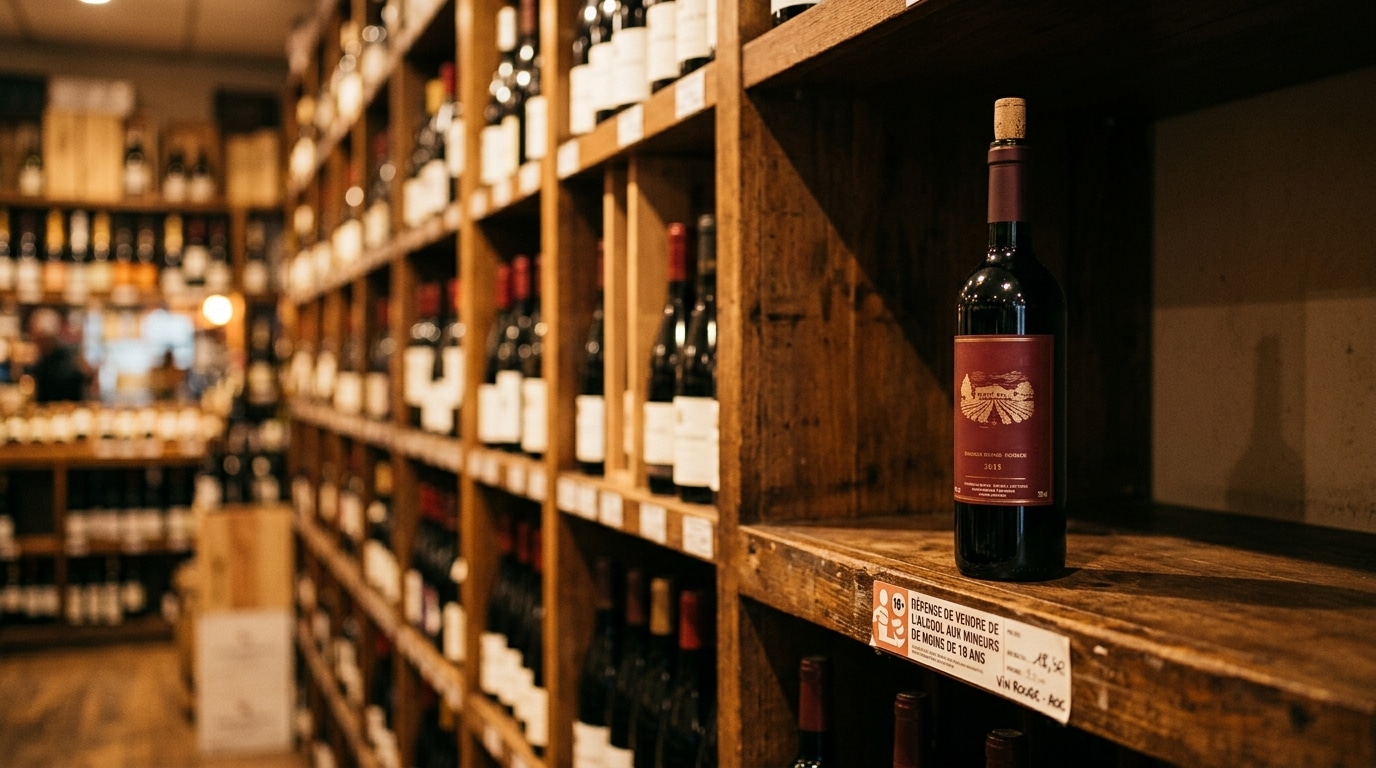 Rayon de supermarché avec bouteille isolée sur étagère