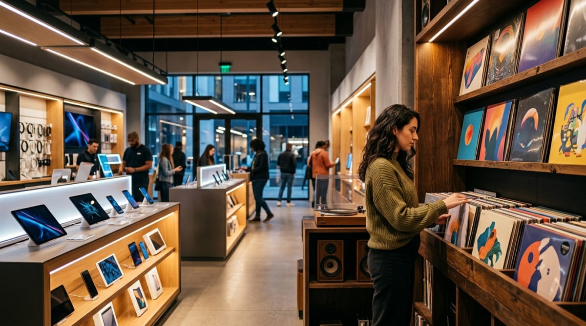 Rayon high-tech moderne remplaçant les bacs de vinyles
