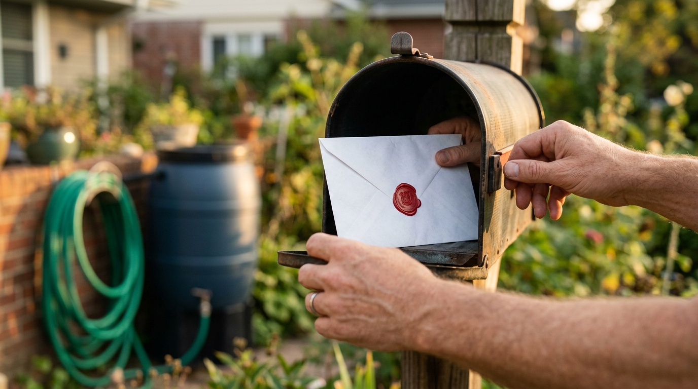 Lettre officielle de la mairie reçue dans une boîte aux lettres