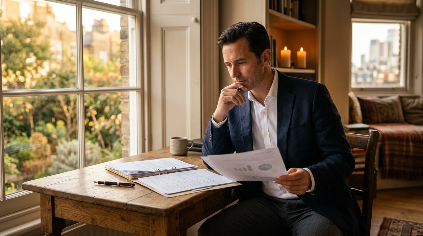 Homme confiant envisage un nouveau poste professionnel