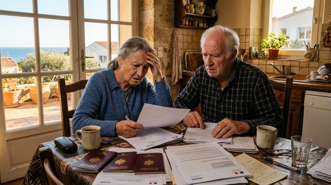 Couple de retraités inquiets face aux papiers administratifs