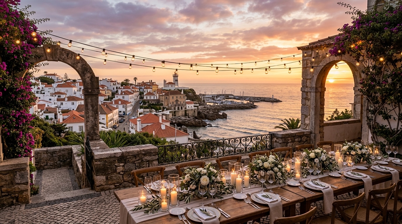 Vue de Cascais, lieu du mariage secret au Portugal