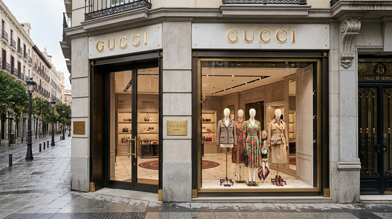 Boutique Gucci à Madrid, lieu de rencontre du couple