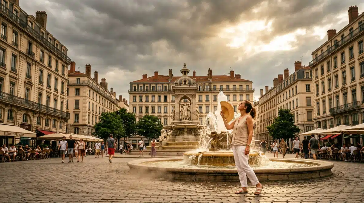 Rue de Lyon sous une chaleur écrasante en été