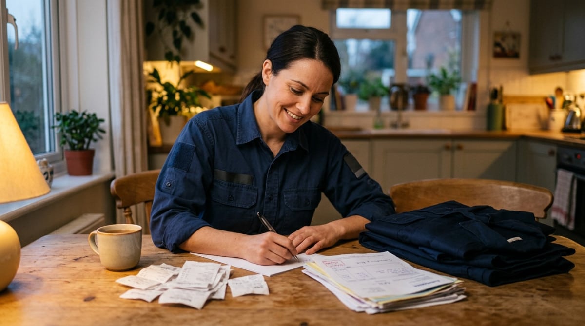 Salarié préparant une demande de remboursement de tenue