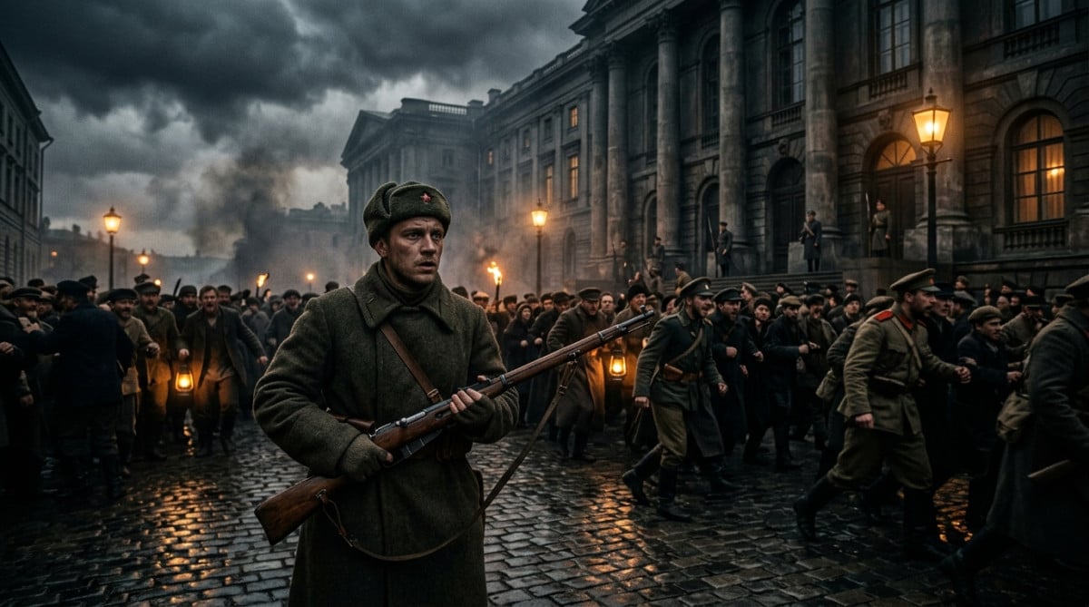 Scène dramatique de la Terreur rouge à Petrograd en 1918