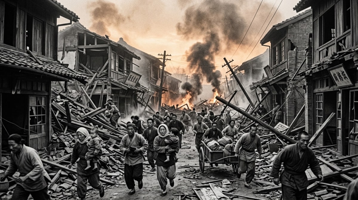 Séisme dévastateur dans une ville asiatique historique