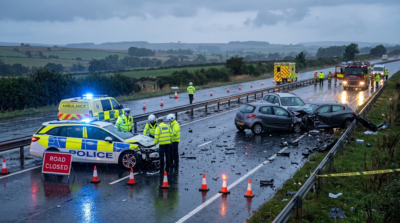 Sept morts sur l'A66 en Angleterre : deux policiers percutés en pleine course-poursuite