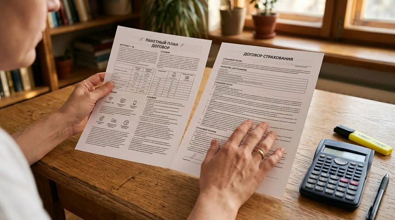 Comparaison de documents d'assurance et box internet