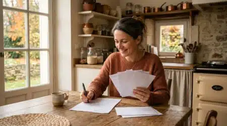 Femme vérifiant sa checklist administrative de septembre